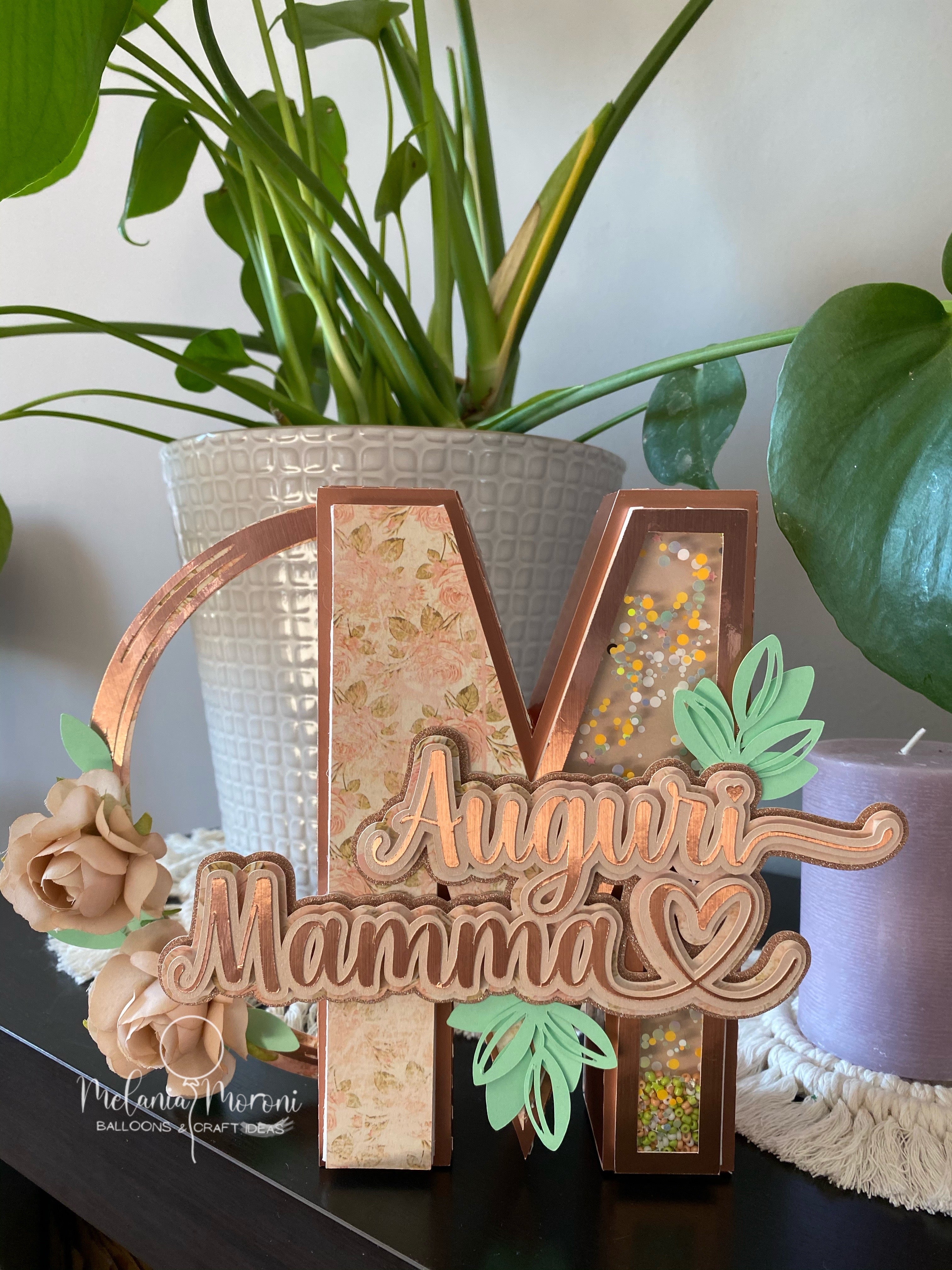 File di taglio digitale Lettera 3D Shaker Festa della mamma per Silhouette Cameo