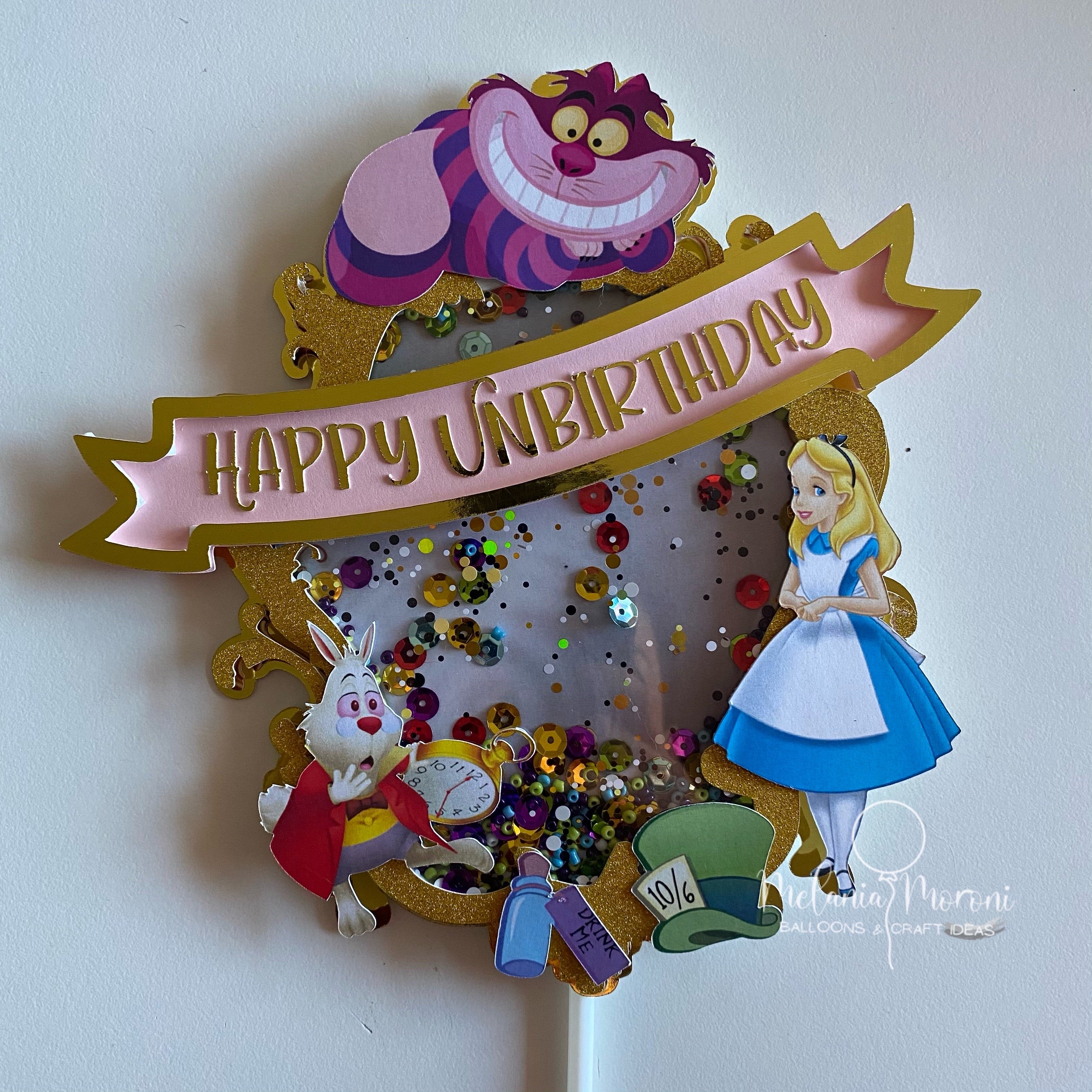 File di taglio digitale Shaker Cake Topper Alice In Wonderland per Silhouette Cameo e Cricut