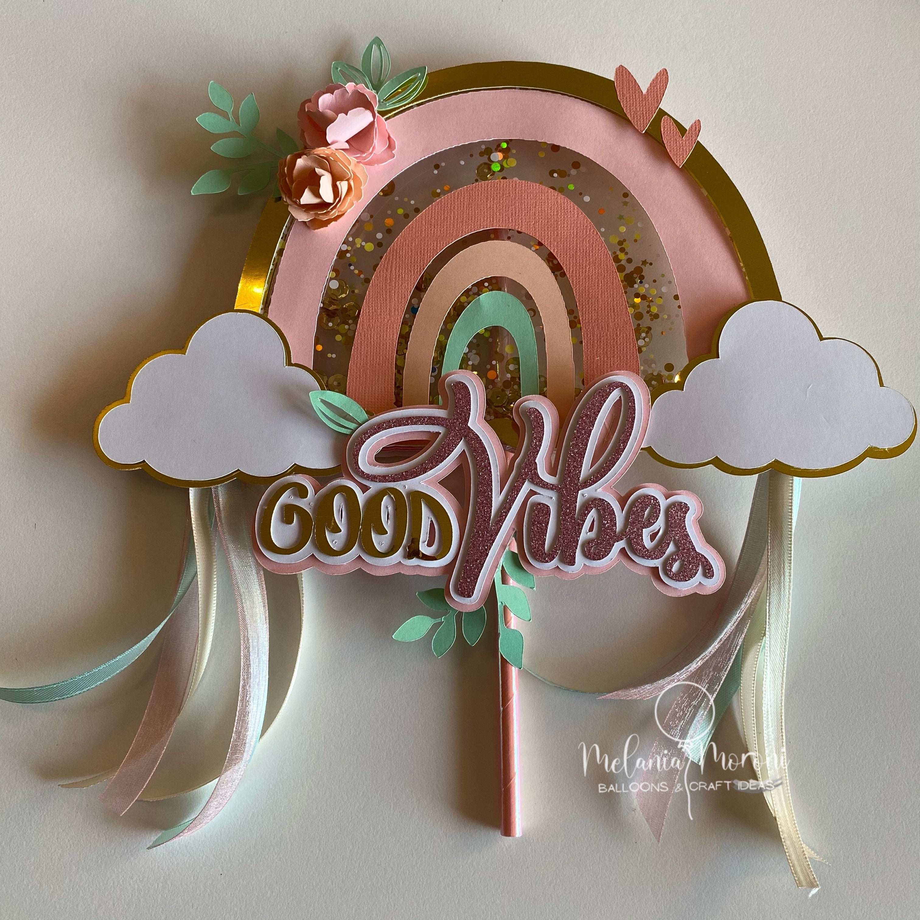 File di taglio digitale Shaker Cake Topper "Good Vibes"  per Silhouette Cameo e Cricut